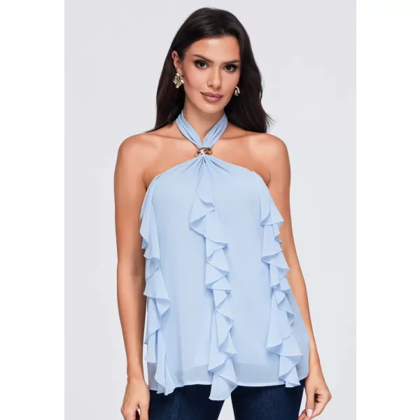  Dámská blůza OMBRE OW-TS-E0077 BLUE 