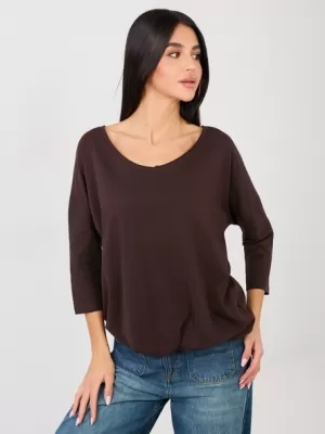 Dámské triko RUE PARIS RV-BZ-A1091.16 DARK BROWN