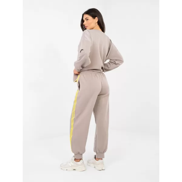  Dámská tepláková souprava RUE PARIS IT-KMPL-22216.72 DARK BEIGE 