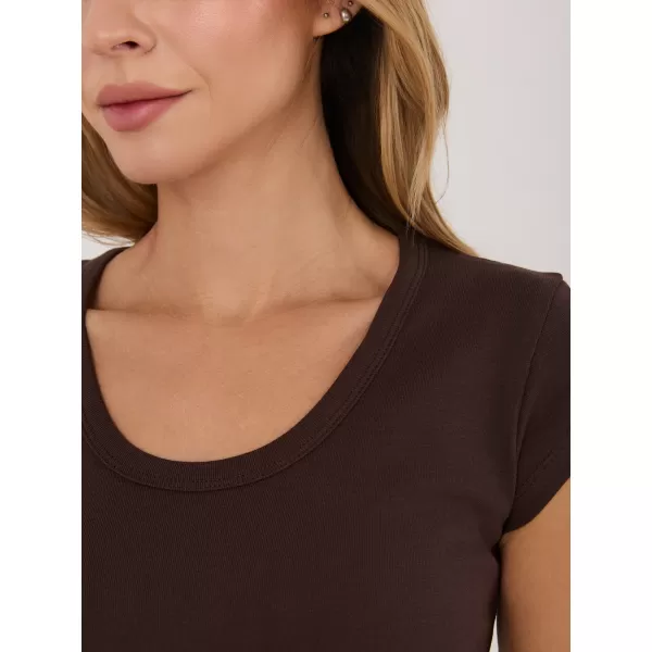  Dámské tričko RUE PARIS RV-TS-A1360.02P DARK BROWN 