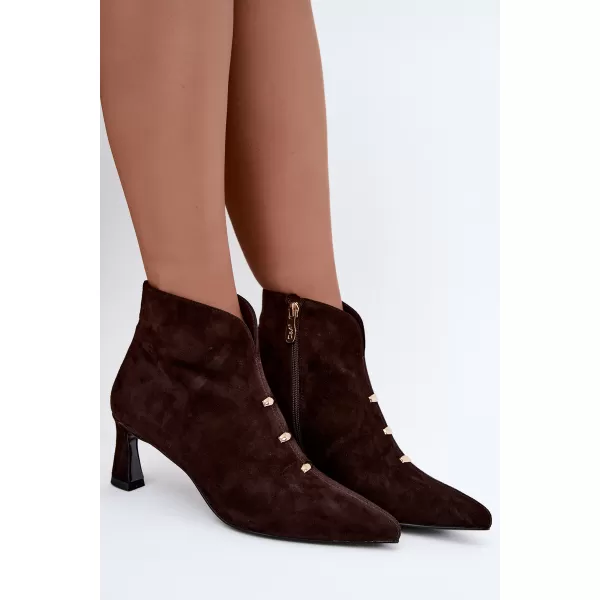  Dámské kotníkové boty D&A CR62-3496 CHOCOLATE 