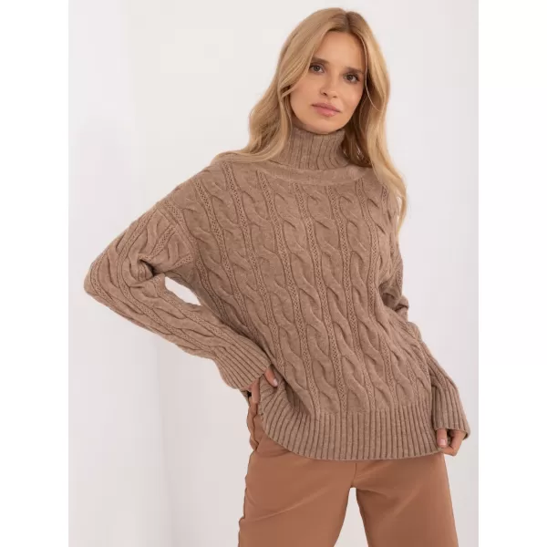  Dámský svetr WOOL FASHION ITALIA AT-SW-23445.00 DARK BEIGE 