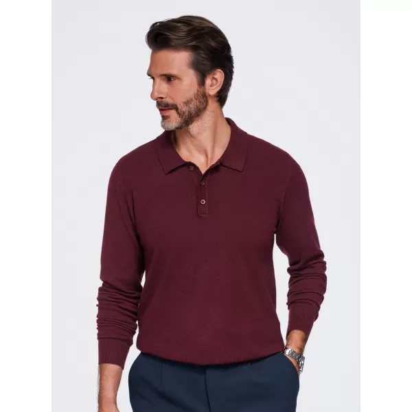  Pánská triko s límečkem OMBRE OM-POLS-0151 BURGUNDY 