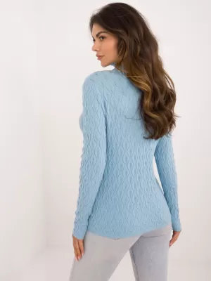 Dámský svetr WOOL FASHION ITALIA AT-SW-2334-2.61 LIGHT BLUE