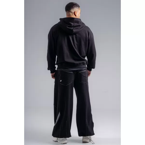  Mikina na zip s vyšívaným logem NEBBIA PRIMAL 884 BLACK 