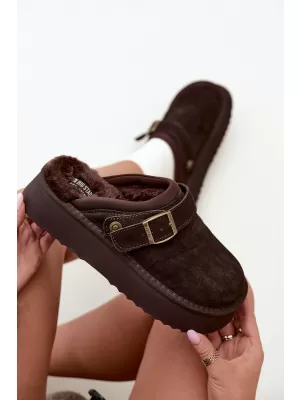 Dámské pantofle BIG STAR SHOES UU274697 BROWN/BEIGE