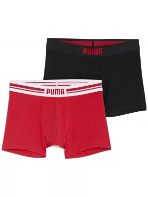 Pánské boxerky PUMA MEN EVERYDAY PLACED LOGO BOXER 2P 93847605 RED/BLACK
