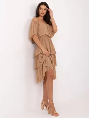 Dámské šaty OCH BELLA TW-SK-BI-2120.69 CAMEL