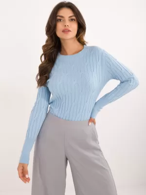 Dámský svetr WOOL FASHION ITALIA AT-SW-2338-2.00 LIGHT BLUE
