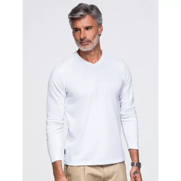  Pánské tričko OMBRE OM-LSBL-0143 WHITE 