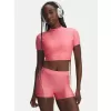 Dámské triko UNDER ARMOUR HEATGEAR CROP MOCK SS 6010006-600 RŮŽOVÁ