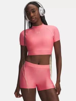 Dámské triko UNDER ARMOUR HEATGEAR CROP MOCK SS 6010006-600 RŮŽOVÁ