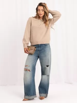 Dámský svetr ITALY MODA IR-SW-AC-19702.14 BEIGE