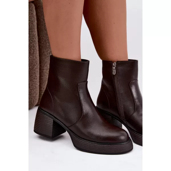  Dámské kotníkové boty D&A CR62-3369 DARK BROWN 