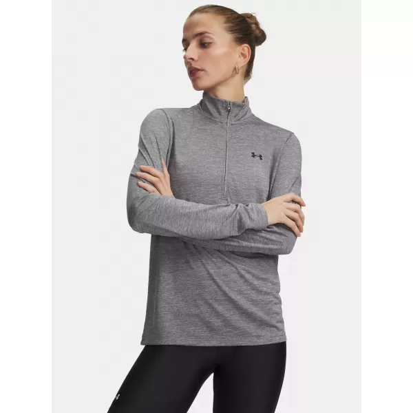  Dámské triko UNDER ARMOUR TECH 1/2 ZIP- TWIST 1384225-709 ŠEDÁ 