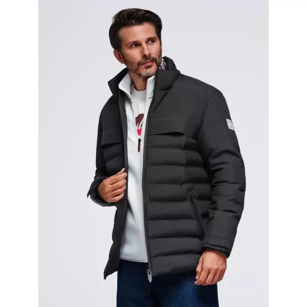  Pánská zimní prošívaná bunda OMBRE OM-JAHP-0305 BLACK 