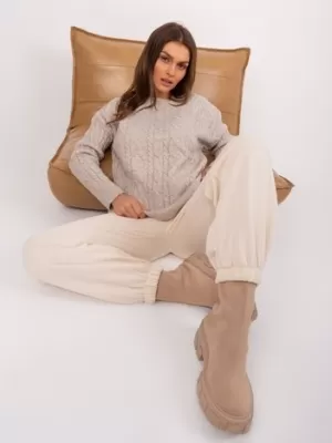 Dámský svetr WOOL FASHION ITALIA AT-SW-2335.27 LIGHT BEIGE
