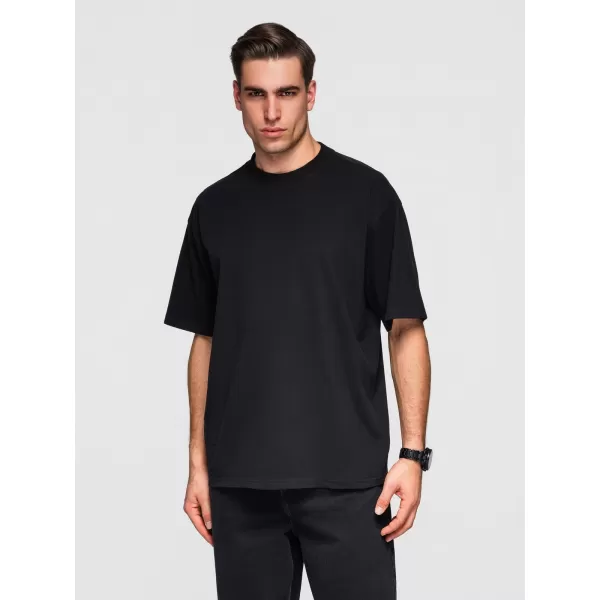  Pánské triko OMBRE OM-TSBC-0291 BLACK/OFF WHITE/PALE OLIVE 
