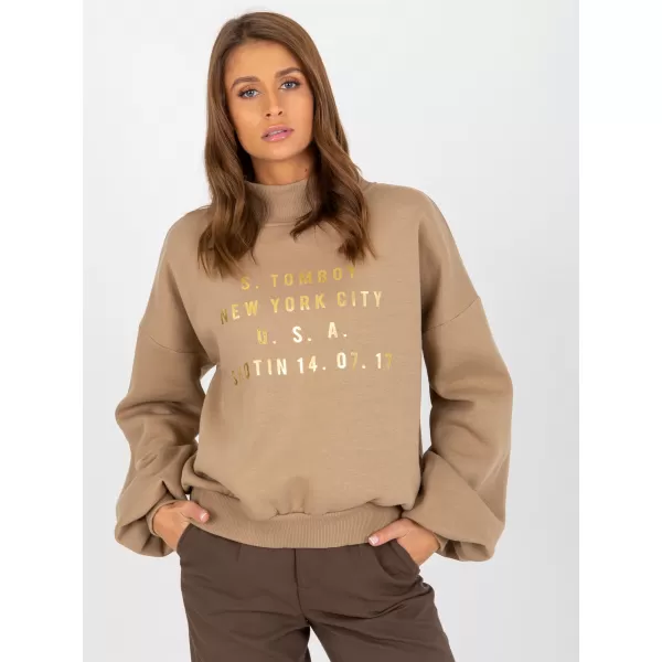  Dámská mikina EX MODA EM-BL-643.39X DARK BEIGE 