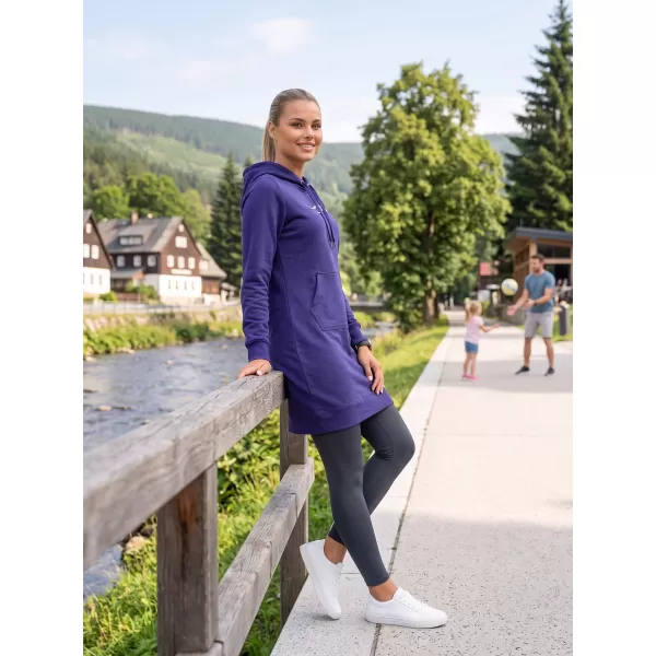  Dámská prodloužená mikina ALTISPORT ALW001419 PŮLNOČNÍ MODRÁ 