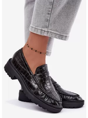 Dámské mokasíny BOTO D-243 BLACK EMBOSSED