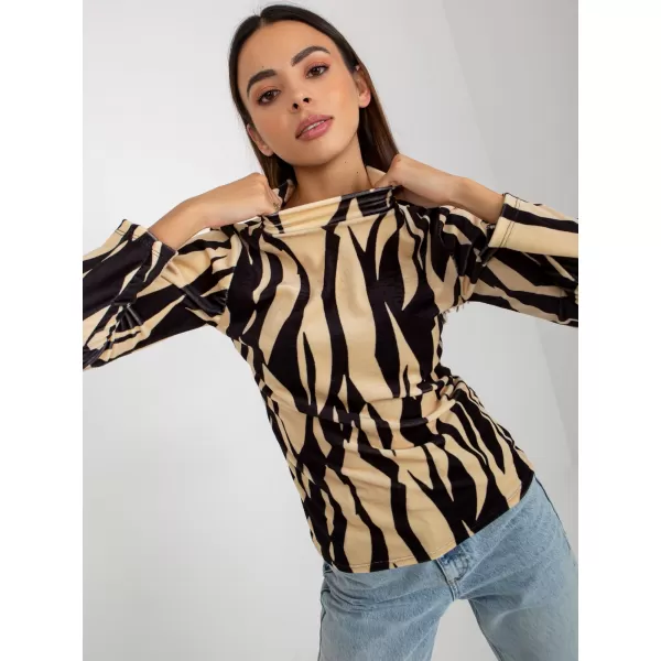  Dámská halenka RUE PARIS RP-BZ-8187-1.02X BLACK AND BEIGE 