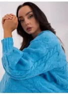 Dámské pletené šaty WOOL FASHION ITALIA AT-SW-2367.76P BLUE