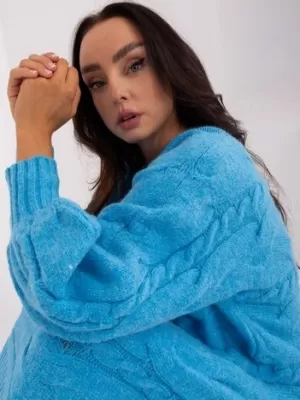 Dámské pletené šaty WOOL FASHION ITALIA AT-SW-2367.76P BLUE