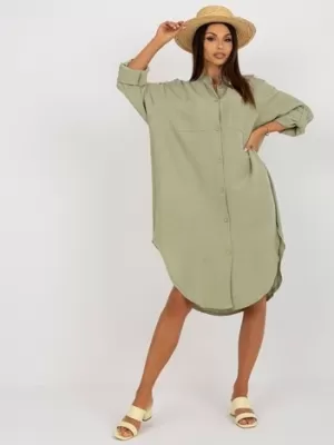 Dámské šaty OCH BELLA TW-SK-BE-199D.85P PISTACHIO
