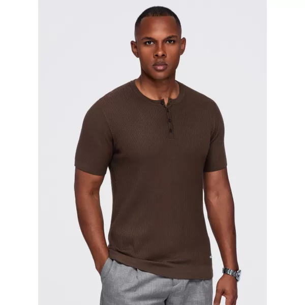  Pánské tričko OMBRE OM-TSCT-0304 BROWN 
