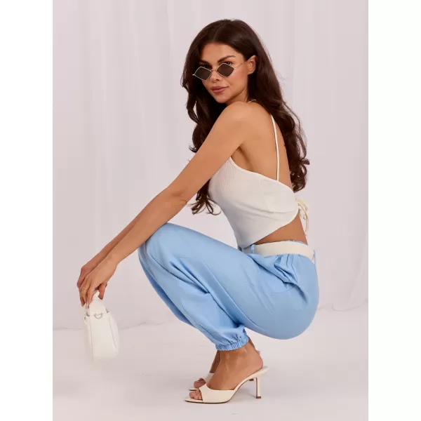  Dámské kalhoty RUE PARIS IT-SP-10368.34 LIGHT BLUE 