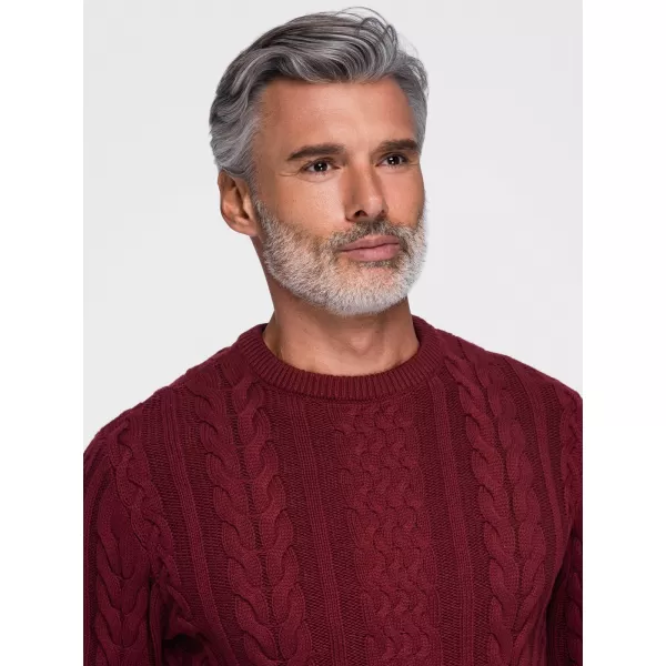  Pánský svetr OMBRE OM-SWSW-0191 BURGUNDY 