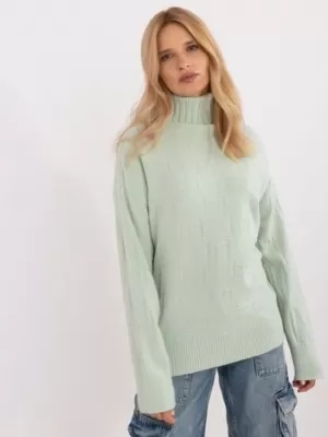 Dámský svetr WOOL FASHION ITALIA AT-SW-2342-1.35 PISTACHIO