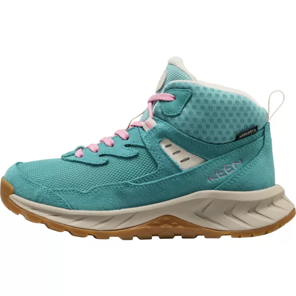  Dětské kotníkové boty KEEN HIGHTRAIL MID WP YOUTH BRITTANY BLUE/CASHMERE ROSE 