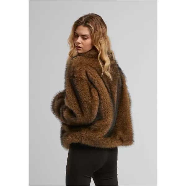  Dámská kožešinová bunda URBAN CLASSICS TB8120-01591 BROWN/BLACK 