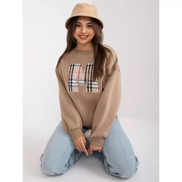  Dámská mikina EX MODA EM-BL-U617.95 DARK BEIGE 