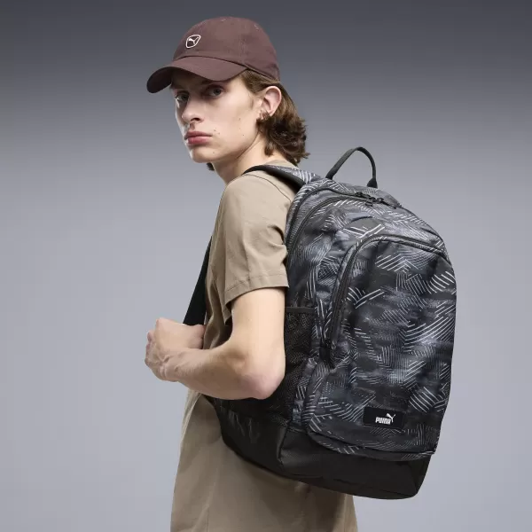  Batoh PUMA ACADEMY AOP BACKPACK 09115026 FLAT MEDIUM GRAY/CAMOUFLAGE AOP 