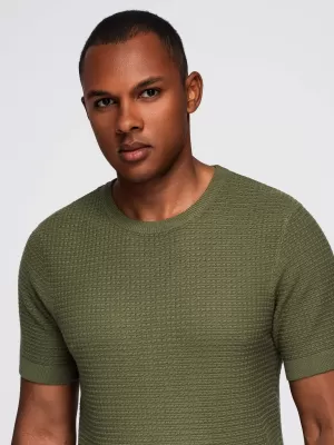 Pánské tričko OMBRE OM-TSCT-0303 OLIVE
