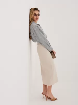 Dámská sukně RUE PARIS IT-SD-FL7393-1.16 LIGHT BEIGE