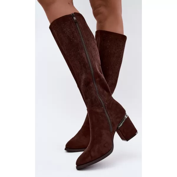  Dámské kozačky S.BARSKI HY62-8122 CHOCOLATE 