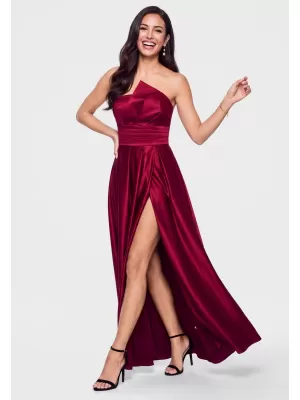 Dámské šaty LARICA LA-OM-DLR454 BURGUNDY