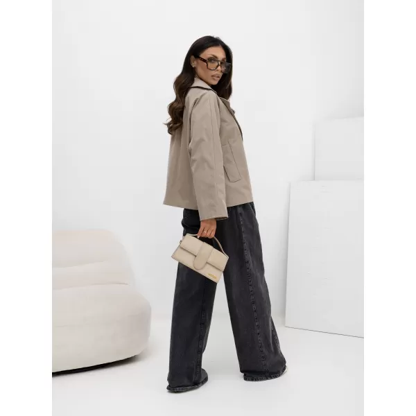  Dámský kabát RUE PARIS IT-KR-FL8897KSM.00 DARK BEIGE 