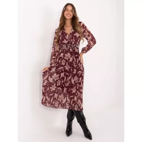  Dámské šaty ITALY MODA IT-SK-11389-1.28P BURGUNDY 