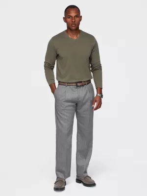 Pánské tričko OMBRE OM-LSBL-0143 DARK OLIVE