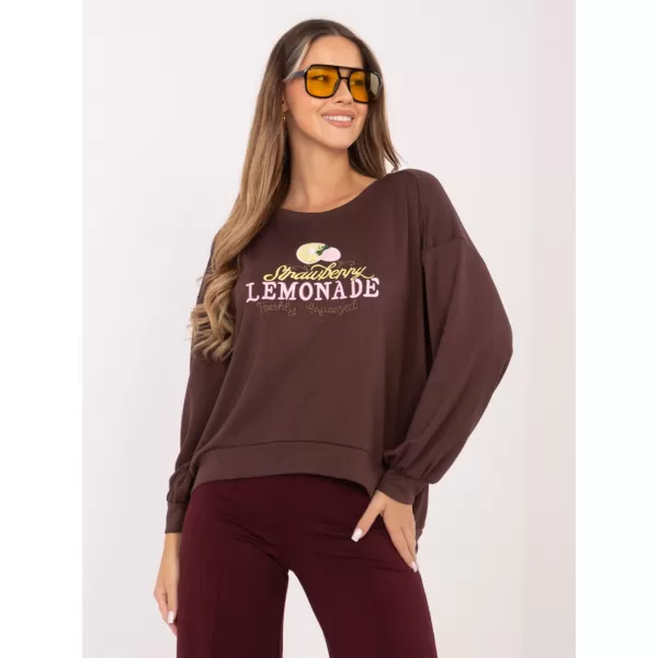  Dámská mikina RUE PARIS RV-BL-A1218.11P DARK BROWN 