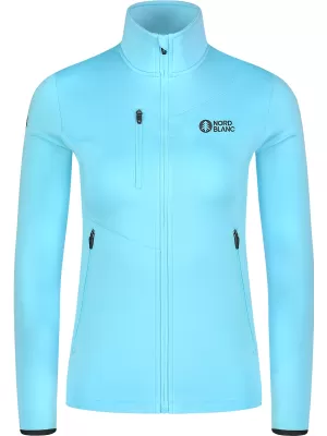Dámská powerfleece mikina NORDBLANC CRISP NBSFL8338 SVĚTLE MODRÁ
