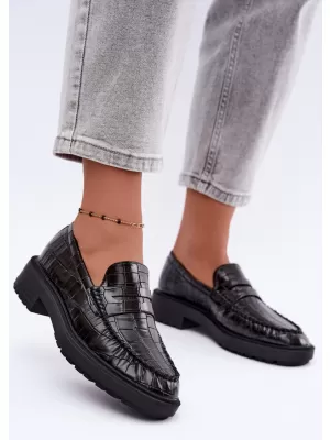 Dámské mokasíny BOTO D-243 BLACK EMBOSSED