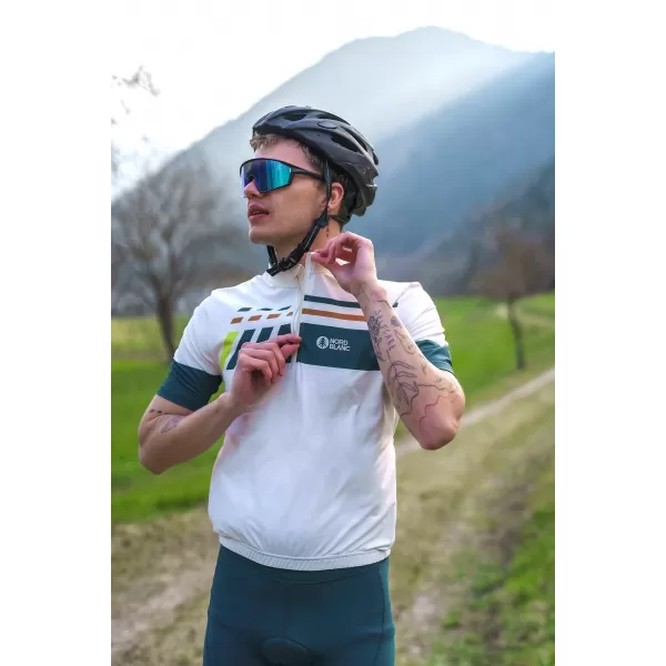  Pánský cyklo dres NORDBLANC STEER NBSMF8080 BÉŽOVÁ 
