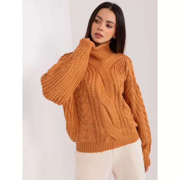  Dámský svetr WOOL FASHION ITALIA AT-SW-2350.91P LIGHT BROWN 