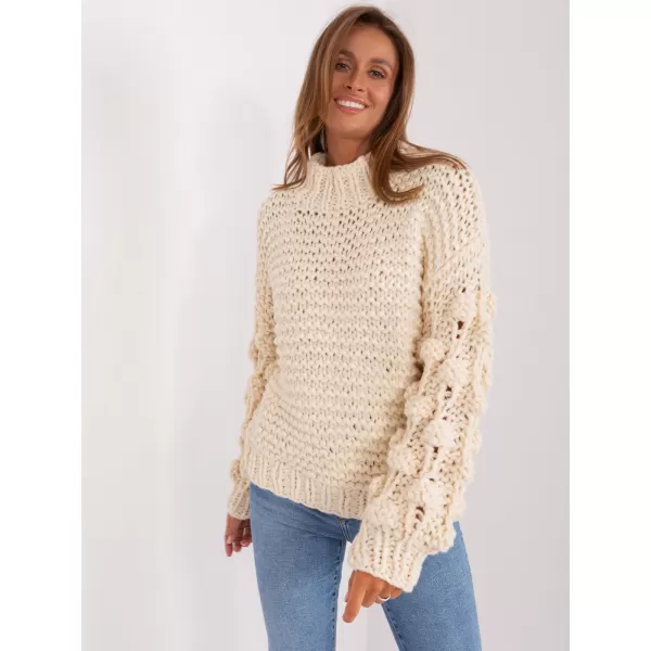  Dámský svetr WOOL FASHION ITALIA AT-SW-2382.97P LIGHT BEIGE 